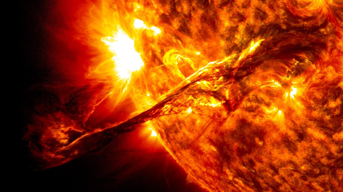 Image of a solar flare in the sun's atmosphere