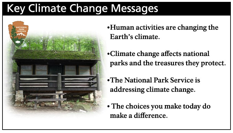 Human activities are changing Earth’s climate. Climate change affects national parks and the treasures they protect. The National Park Service is addressing climate change. The choices you make today do make a difference. Human activities are changing Earth’s climate. Climate change affects national parks and the treasures they protect. The National Park Service is addressing climate change. The choices you make today do make a difference.