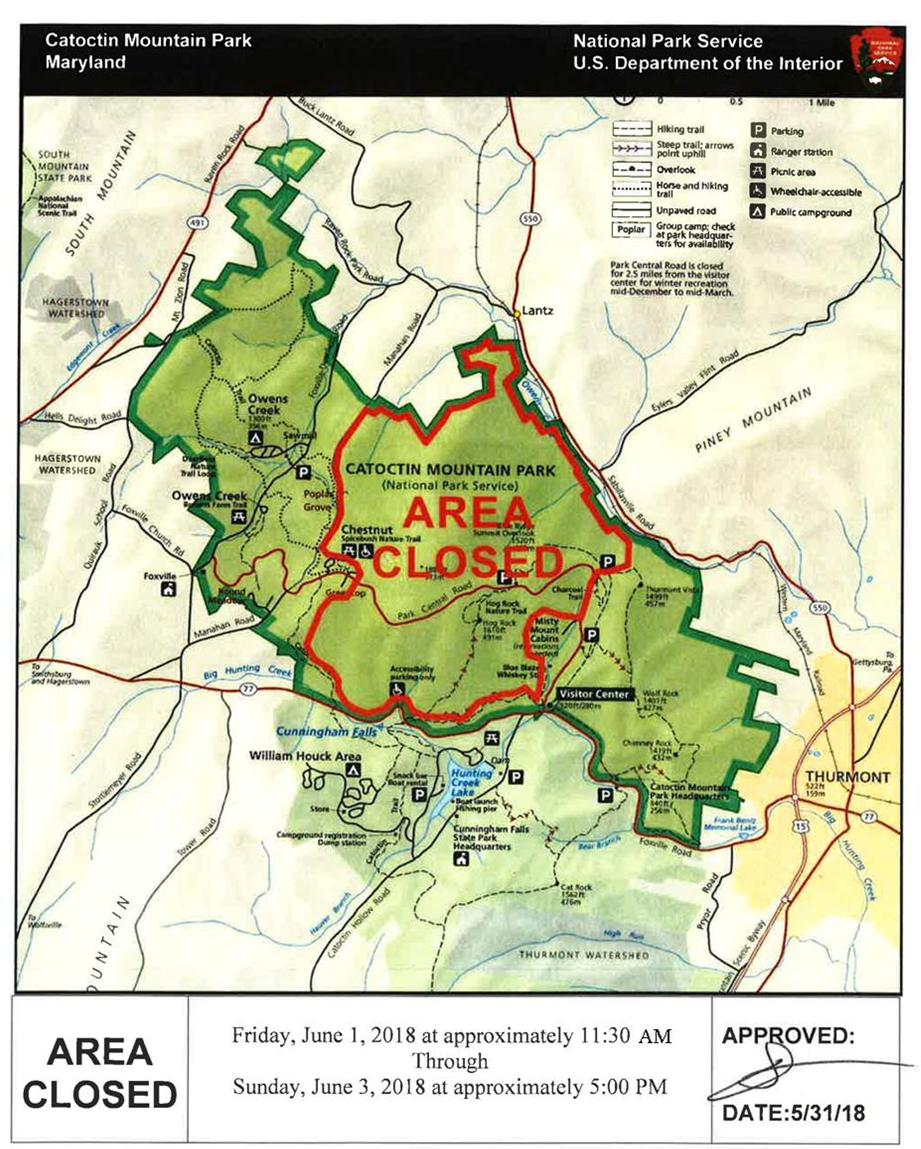 June 1-3 2018 Area Closure Map