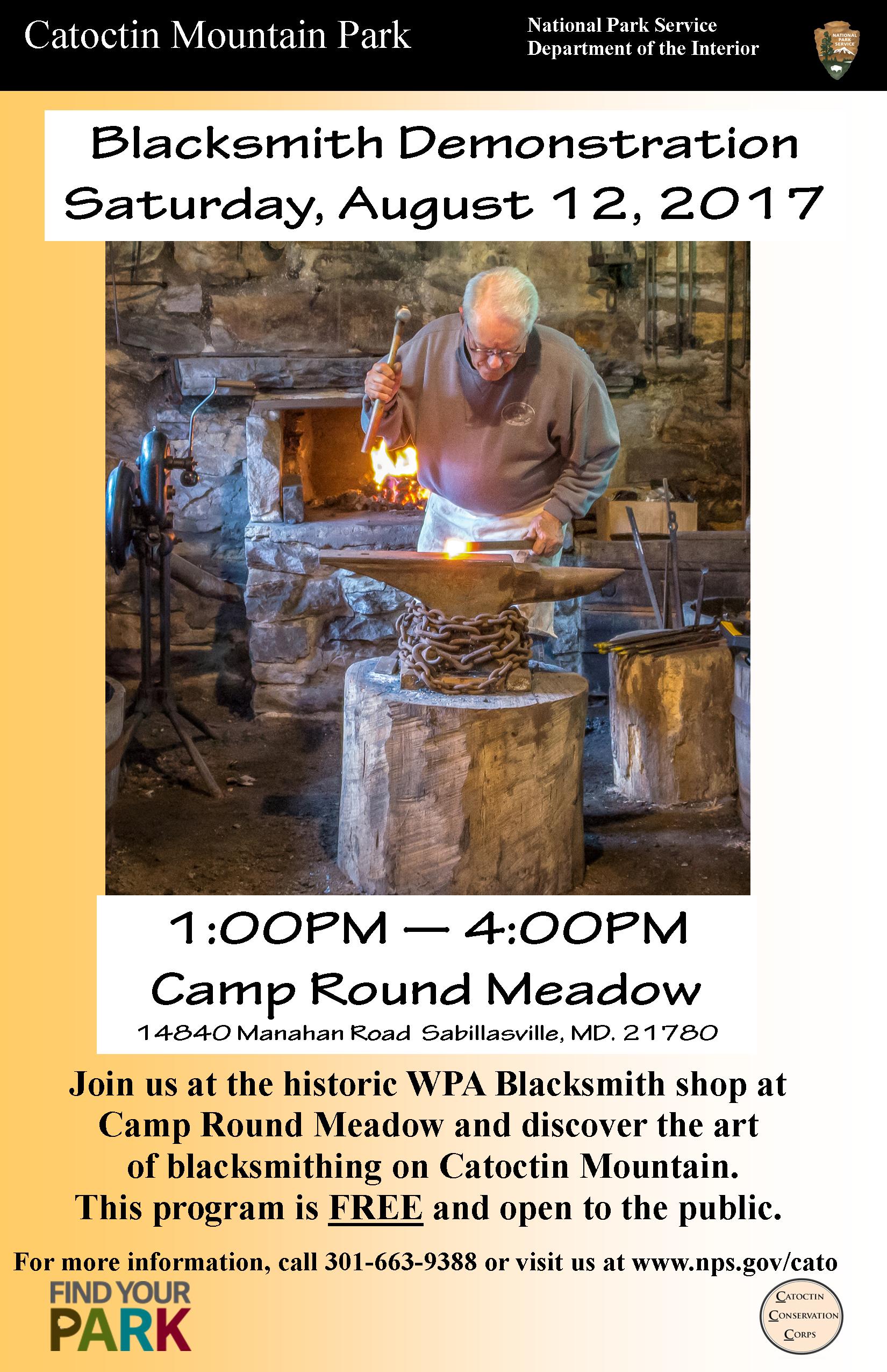 Image of August 12 Blacksmith Program Poster Image of August 12 Blacksmith Program Poster