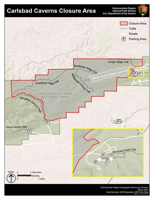 Map with red line indicating the closure area.