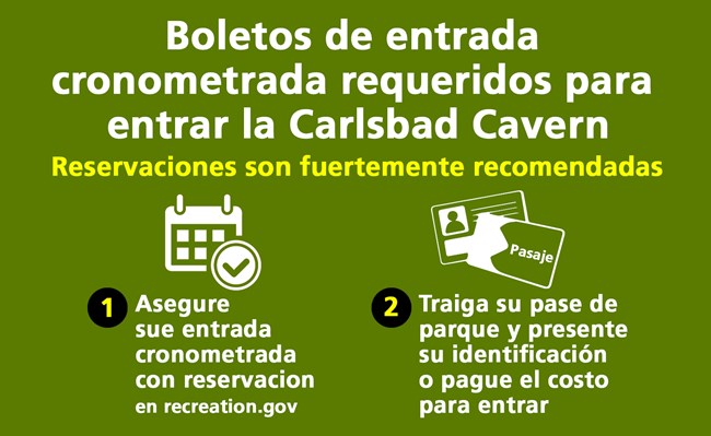 Timed Entry Required Graphic in Spanish