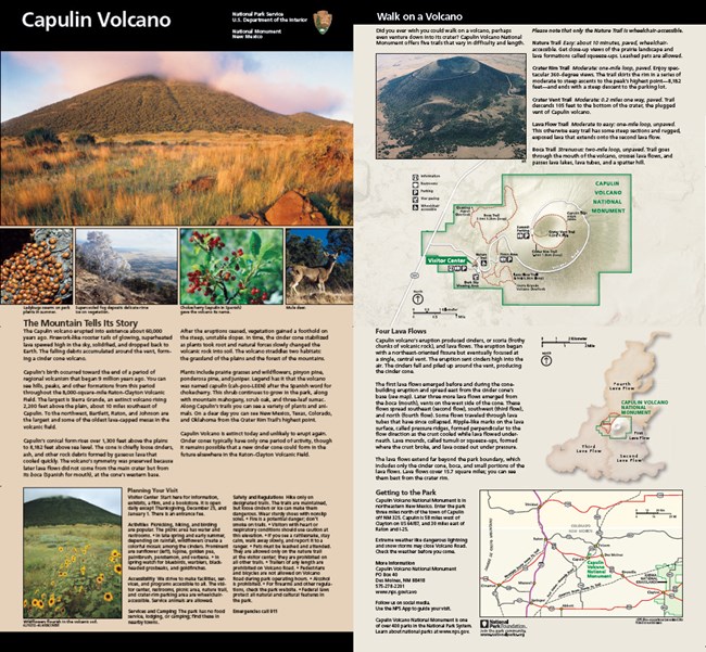 Capulin Volcano park brochure in one