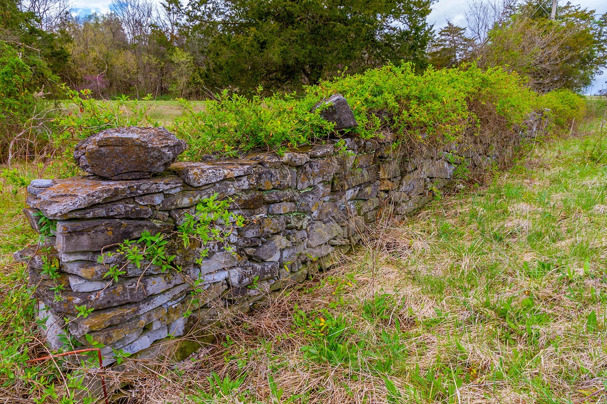 Modern image of the old Valley Turnpike wall.