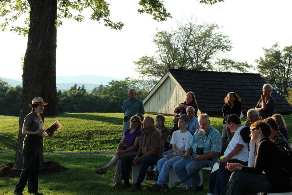 Lost Generation History at Sunset Ranger Shannon presenting Lost Generation program to a crowd at Belle Grove Plantation