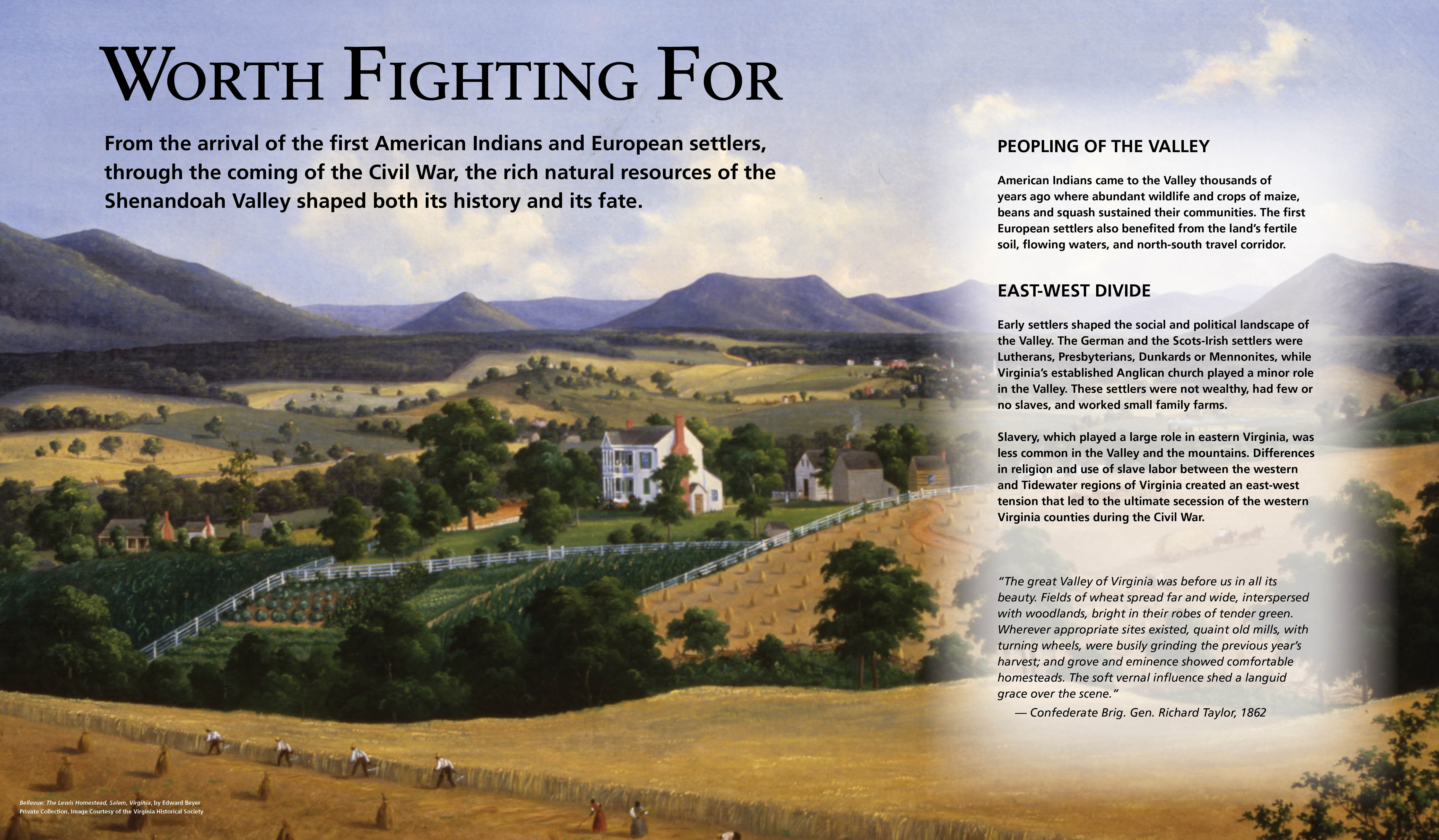 Early History And Settlement Room Cedar Creek Belle Grove National Historical Park U S National Park Service