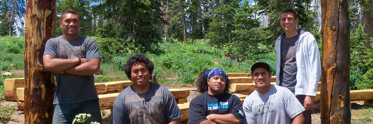 Crew of volunteer recreation employees Crew of volunteer recreation employees