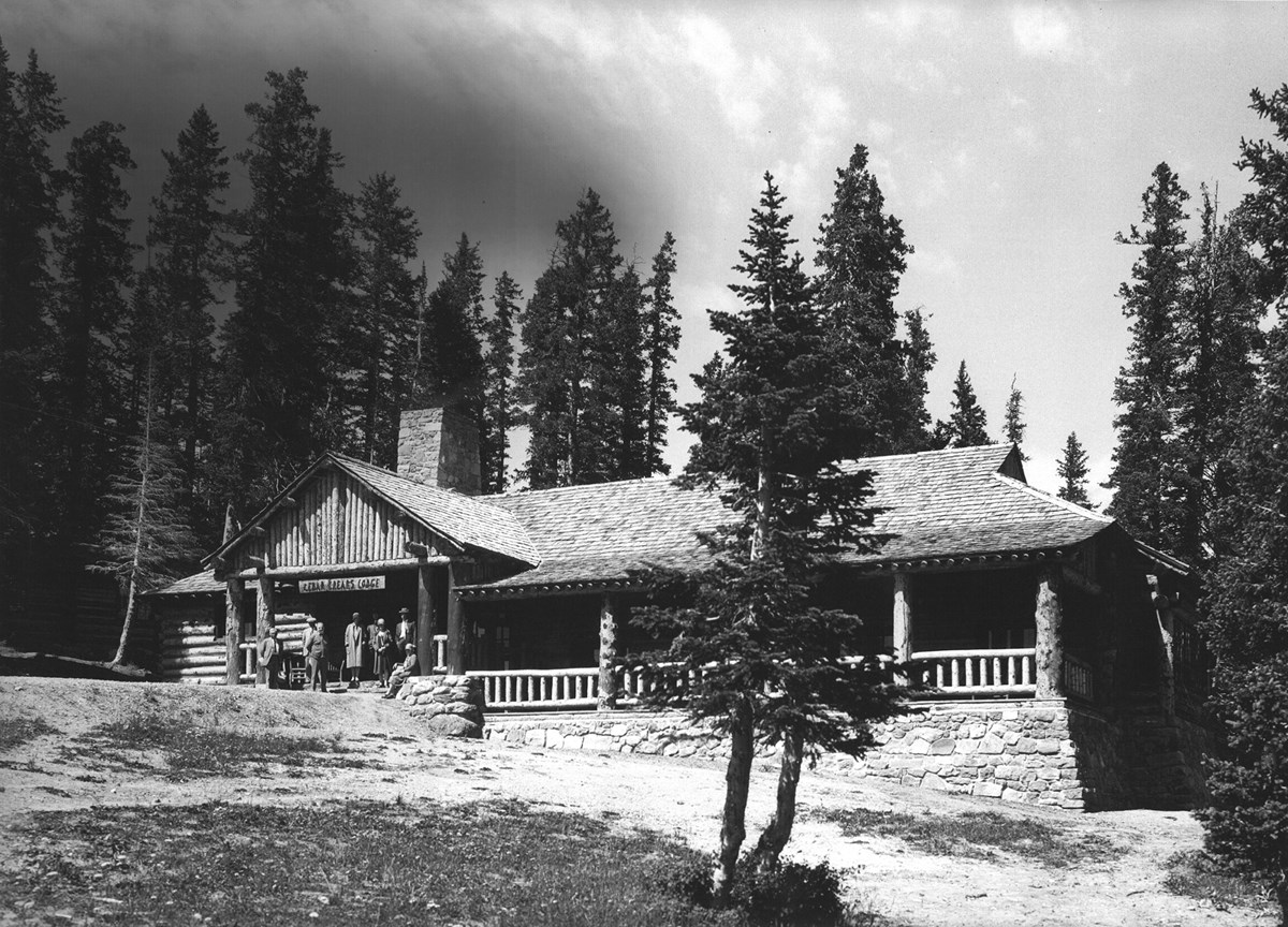 Old Black and white photo of Cedar Breaks Lodge Old Black and white photo of Cedar Breaks Lodge