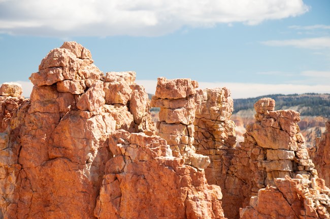 Rocky cliff tops with deep fracture marks