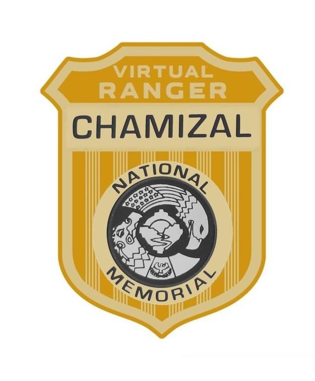 Chamizal National Memorial Virtual Junior Ranger Badge Badge illustration with text: Virtual Ranger, Chamizal National Memorial