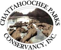Chattahoochee Parks Conservancy logo includes the name of the organization and a photograph of rocks and the Chattahoochee River. Chattahoochee Parks Conservancy logo includes the name of the organization and a photograph of rocks and the Chattahoochee River.