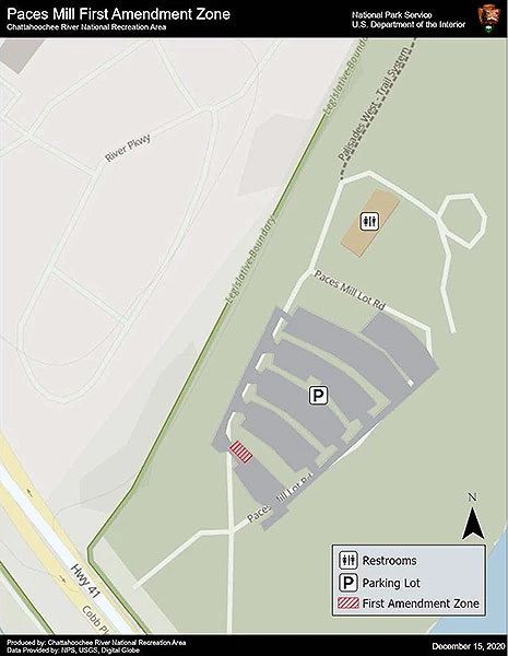 Palisades at Paces Mill First Amendment Zone is at the far end of the first aisle on your right.