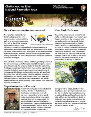 Cover shot of the July 2014 issue of the park newspaper "Currents." Cover shot of the July 2014 issue of the park newspaper "Currents."