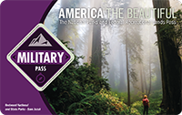 2020 Interagency U.S. Military Annual Pass with image of hiker in misty forest.