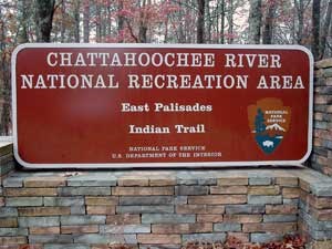 Old Style Entrance Sign at Palisades unit, Indian Trail entrance