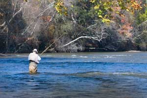 Enjoying a day of fishing on the Chattahoochee River.