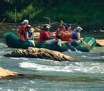 Shooting the rapids with a good flow.