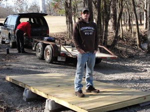 An Eagle Scout with his project at Chickamauga Battlefield.