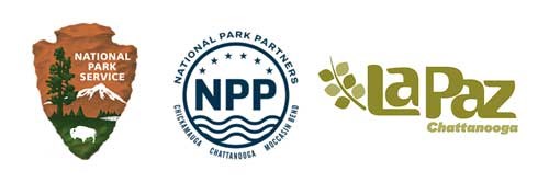Logos the NPS, National Park Partners, and La Paz Chattanooga