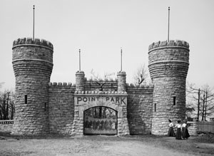 Historic photo of Point Park gates