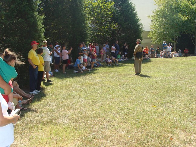 Living Historian Speaking to Crowd