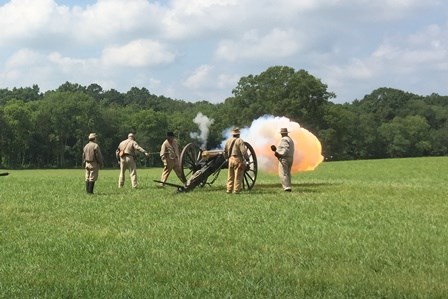 Living Historians Fire a Civil War Cannon