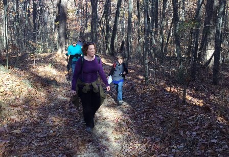 Hikers on Horseshoe Ridge at Chickamauga Battlefield