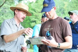 Park Historian Jim Ogden leads a tour