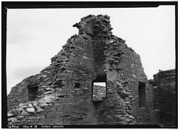 A corner door of Pueblo ruins.
