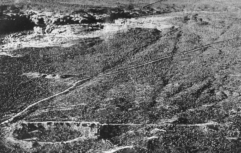 Photo of Chacoan roads running north from Pueblo Alto