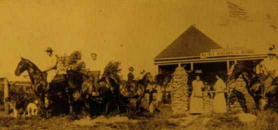 Group of people in front of an office Group of people in front of an office