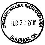 Passport stamp image showing park name, location, and date