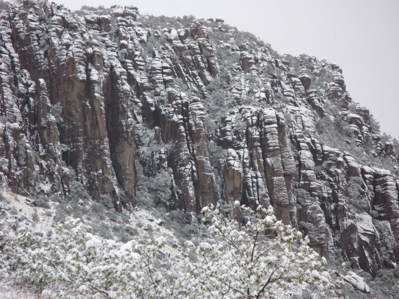 Dress for the weather! Snow Capped Rocks