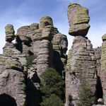 Rhyolite rock formations. View of rhyolite rock formations at Chiricahua National Monument.