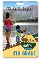 Photo of every kid in a park pass with a woman and child fishing in a river