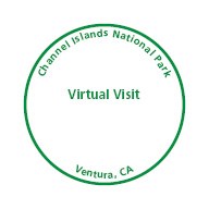 graphic image of circle with text inside that states channel islands national park virtual visit ventura ca