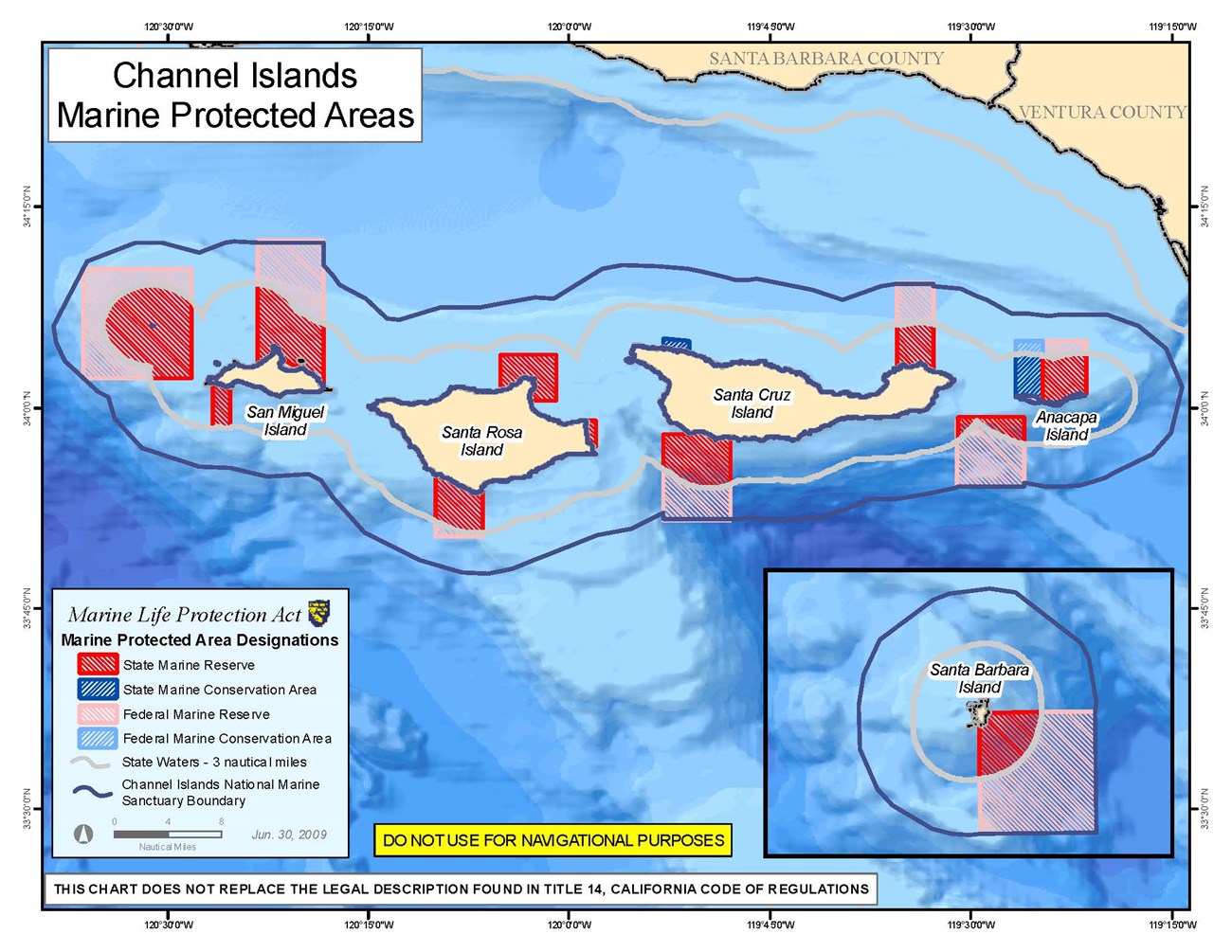 Map of Channel Islands Marine Protected Areas
