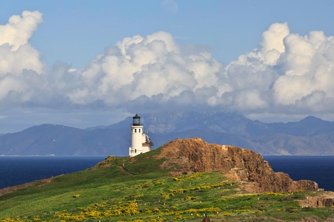 lighthouse on bluff