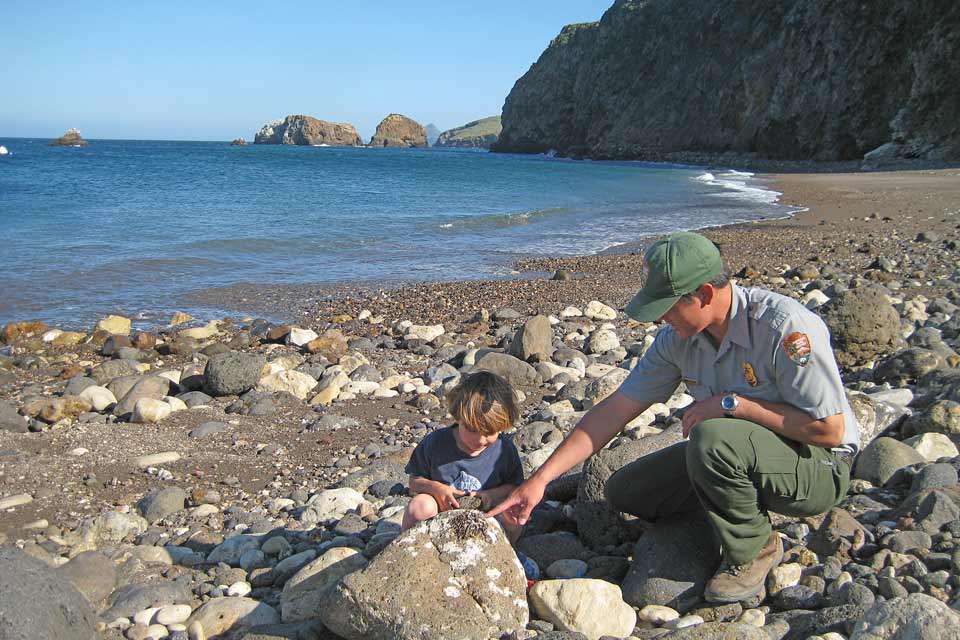960-IMG_0541-adjusted_1.jpg Boy on beach with ranger looking at rocks.