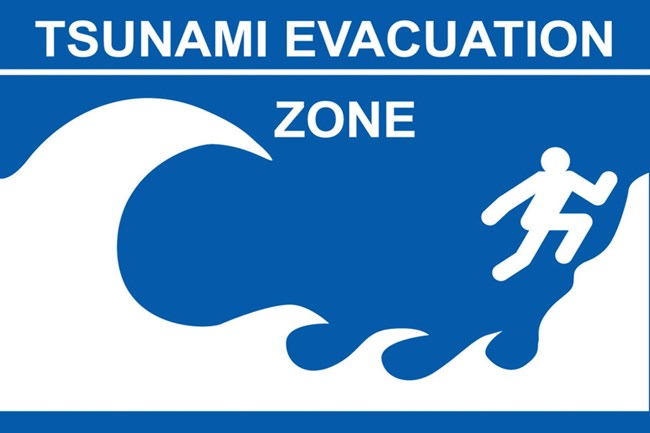 Tsunami evacuation zone graphic