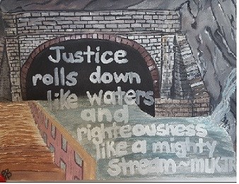 MLK quote on drawing of Paw Paw tunnel