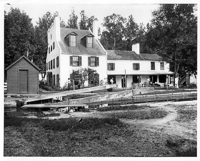 Historic Photo of Great Falls Tavern in 1939