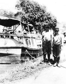 Photo of canal boat children