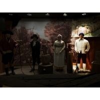 Canal Exhibit in Great Falls Park visitor center. There are four figures present; the highlighted figure to the far right is a depiction of the man who was know as Captain George Pointer.