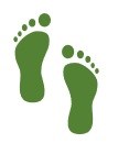 A pair of green footprints.