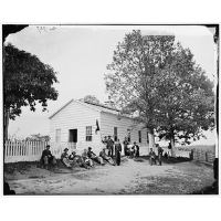 Union soldiers of the Army Signal Corps near Georgetown during the Civil War.