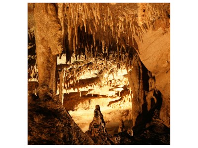 View inside of Mammoth Cave travertine in Kentucky.