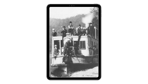 Men boarding boat Historical photo of men boarding a canal boat.