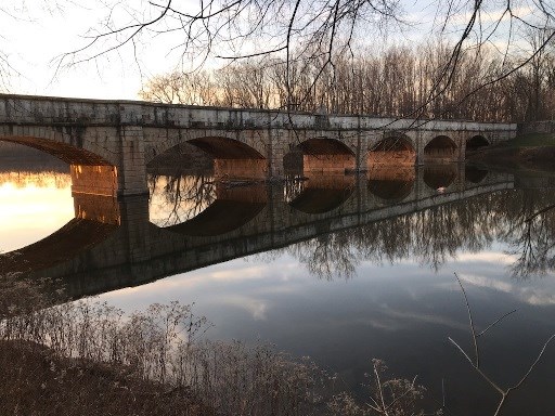 Monocacy Aqueduct at autumn sunset