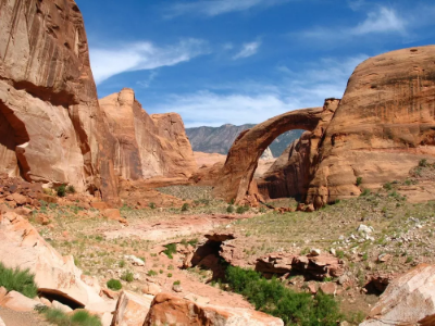 Rainbow Bridge With Navajo Mountain.